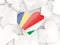 Flag of seychelles, heart shaped stickers