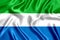 Flag of Sierra Leone silk close-up