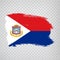 Flag Sint Maarten from brush strokes. Flag Sint Maarten on transparent background for your web site design, logo, app, UI.