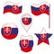 Flag of the Slovakia Performed in Defferent Shapes