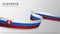 Flag of Slovakia. Realistic wavy ribbon with slovak flag colors. Graphic and web design template. National symbol