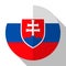 Flag Slovakia - round flatstyle button with a shadow.