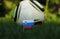 Flag of Slovenia stabbed in playground with white ball. World Championship 2022. Euro 2020. Slovenian flag and in the centre