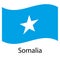 Flag of Somalia. Realistic waving flag of Federal Republic of Somalia.
