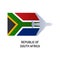 Flag of South Africa color line icon. Airline network. International flights. Popular tourist destination. Pictogram for web page