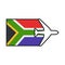 Flag of South Africa color line icon. Airline network. International flights. Popular tourist destination. UI UX GUI design