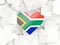 Flag of south africa, heart shaped stickers