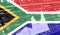 flag of South Africa and Stock market graph bar. Cryptocurrency. Bitcoin Stock Growth. Conceptual image for investors in