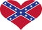 Flag southern states of america heart
