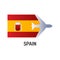 Flag of Spain color line icon. Airline network. International flights. Popular tourist destination. Pictogram for web page, mobile