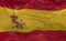 Flag of the Spain waving in the wind 3d render