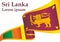 Flag of Sri Lanka, Democratic Socialist Republic of Sri Lanka. Template for award design, an official document with the flag of Sr