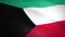 Flag of the State of Kuwait. Waving flag with highly detailed fabric texture seamless loopable video. Seamless loop with