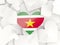 Flag of suriname, heart shaped stickers