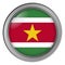 Flag of Suriname round as a button
