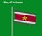 Flag Of Suriname, Suriname flag, National flag of Suriname. Pole flag of Suriname