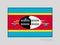 Flag of Swaziland. eSwatini. National Ensign Aspect Ratio 2 to 3 on Gray Cardboard