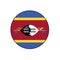 Flag of Swaziland or Eswatini in South Africa Vector Circle Icon Button for Africa Concepts.