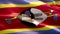 Flag of Swaziland waving in the wind. 4K High Resolution Full HD. Looping Video of International Flag of Swaziland.