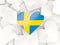 Flag of sweden, heart shaped stickers