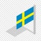 Flag of Sweden isometric icon