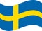 Flag of Sweden. Realistic waving flag of Kingdom of Sweden. Fabric textured flowing flag of Sweden