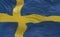 Flag of the Sweden waving in the wind 3d render