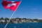 The flag of the Swiss by luzern lake