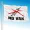 Flag with symbol of the No Vax movement