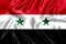 Flag of Syria silk close-up