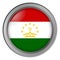 Flag Tajikistan round as a button
