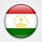 Flag of Tajikistan. Round glossy badge