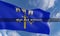 Flag of Ternopil, Pray for Ternopil region of Ukraine, pray for Ukraine,  flag Ukraine region and blue sky background, 3D work and