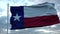 Flag of Texas waving in the wind against deep beautiful clouds sky