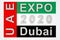 Flag with text expo 2020 UAE Dubai