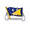 Flag tokelau Scroll mascot cartoon character design on silent gesture