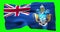 Flag of Tristan da Cunha realistic waving on green screen. Seamless loop animation with high quality
