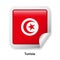 Flag of Tunisia. Round glossy badge sticker