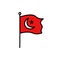 Flag of Turkey doodle icon, vector color illustration
