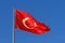 Flag of Turkey on flagpole