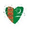 Flag of Turkmenistan in the form of a big heart
