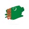 Flag of Turkmenistan. Vector illustration. Brush strokes