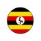Flag of Uganda Vector Circle Icon Button for Africa Concepts.
