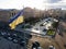 Flag of Ukraine in the center of Kyiv. Independence Square. Khreshchatyk