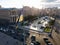 Flag of Ukraine in the center of Kyiv. Independence Square. Khreshchatyk