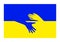 Flag of Ukraine and hands as a concept of freedom and help