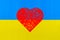 The flag of Ukraine and the heart