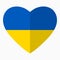 Flag of Ukraine in the shape of Heart, flat style, symbol