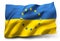 Flag of Ukraine with the stars of European Union