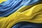 Flag of Ukraine waving in the wind. 3d rendering image.